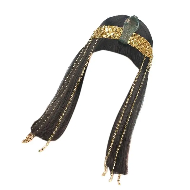 39BD Cleopatra Cospaly Perücke Ägyptische Schlange Kopfschmuck Set Halloween Cosplay Kostüm – Detail 10