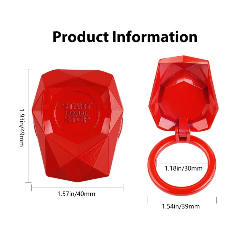 자동차 엔진 시동 정지 단추 커버, 트림 푸시 단추 스위치, 인테리어 액세서리, 자동차 장식, 시동 정지 단추 캡