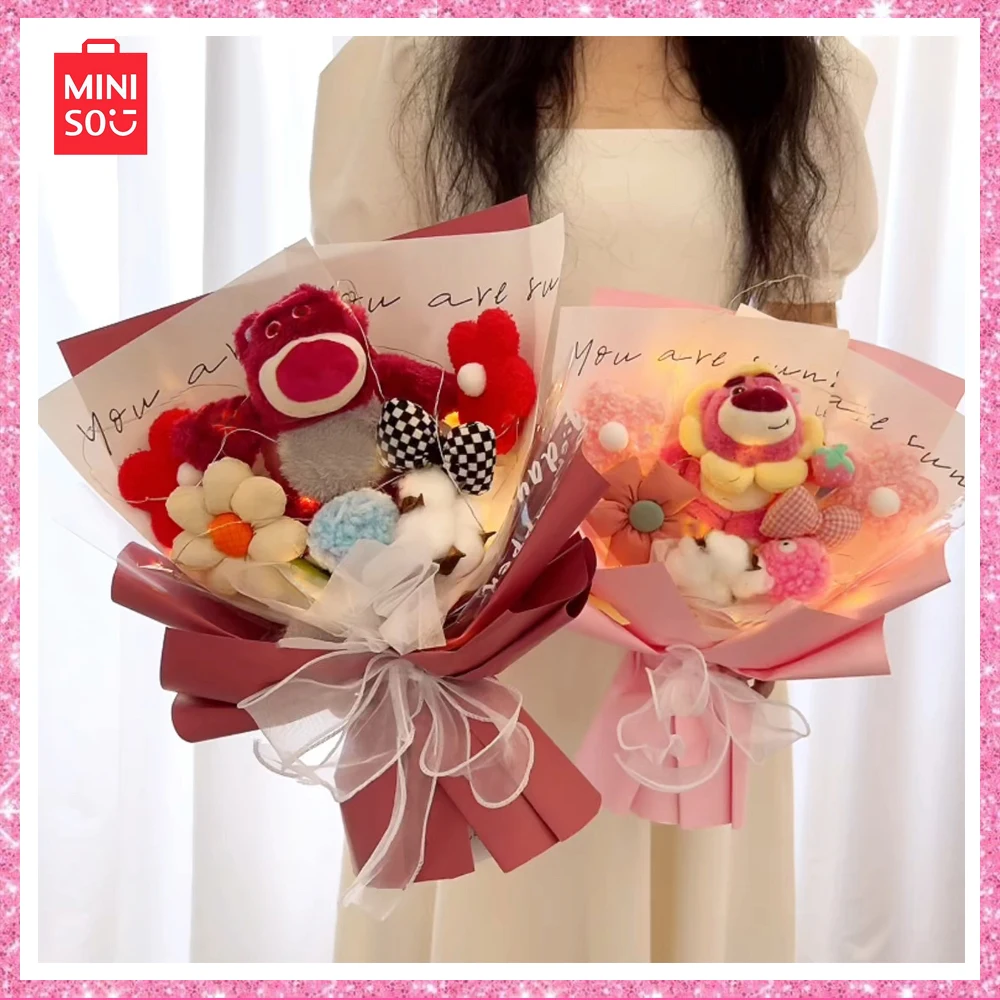 

Miniso Lotso, клубничный медведь, выпускной, Искусственная Девушка, подарок на день рождения, креативный подарок на День святого Валентина для девушки