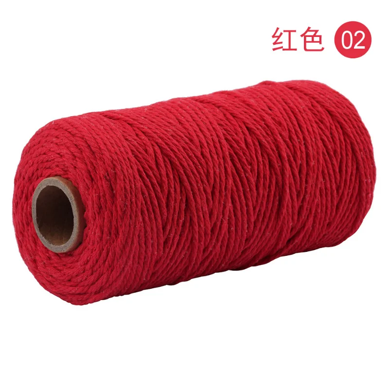 cotton rope 2 yard Monochrome Cotton Rope Diy Hand-woven Rope 2mm Thick Colored Cotton Thread Weaving Tapestry Binding
