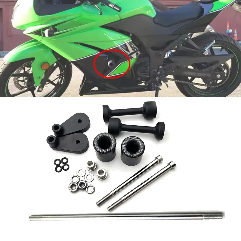 블랙 프레임 슬라이더 충돌 방지 낙상 보호 블록 가와사키 닌자 250 R 250R EX250 2008 2009 2010 2011 2012 2013년식 호환