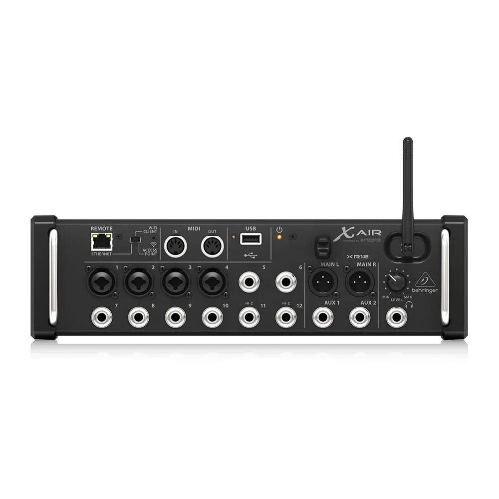 베링거 X AIR XR12 디지털 믹서 12채널 PA 시스템 랙 믹서 (내장 Wi-Fi 라우터 및 Midas 프리앰프 포함)