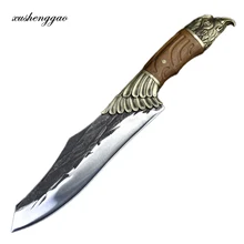 

Longquan Knife Handmade Forged Kitchen Knife 8 Inch Hunting Slicing Ham Pro Sashimi Sushi Fish Knife Copper Eagle Decor Handle