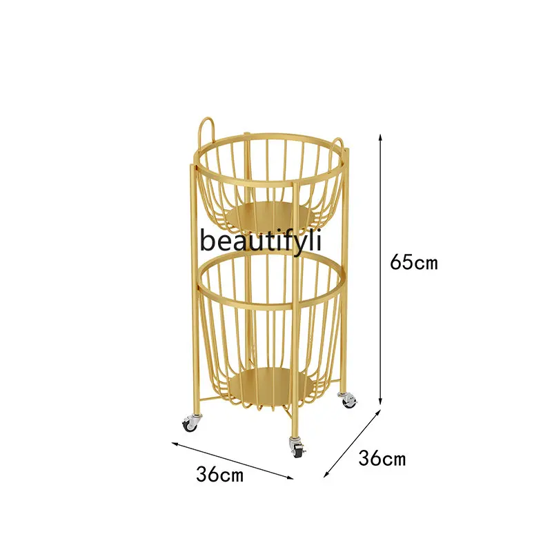 

Double-Layer Laundry Basket Household Storage Rack with Pulley Bathroom Movable Dirty Clothes Storage Basket Light Luxury