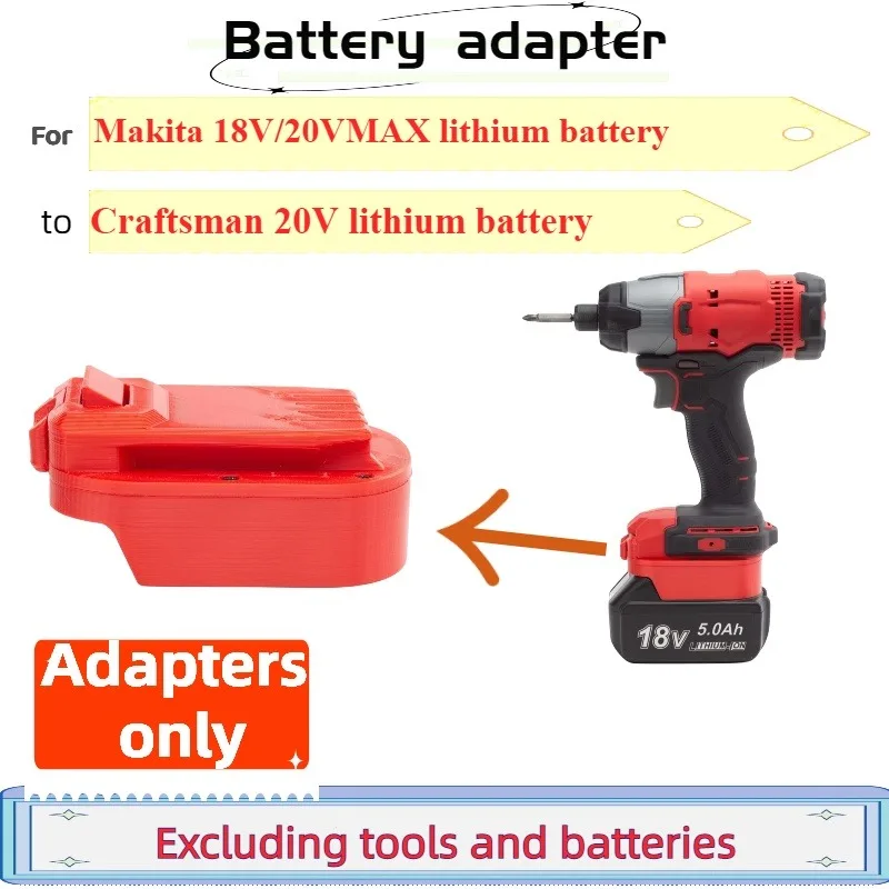 For Makita 18V/20VMAX Lithium Battery Converter To Craftsman 20V Lithium Battery Cordless Electric Drill Adapter (Only Adapter) suitable for makita li ion battery to craftsman 18v battery conversion adapter mt18man battery adapter