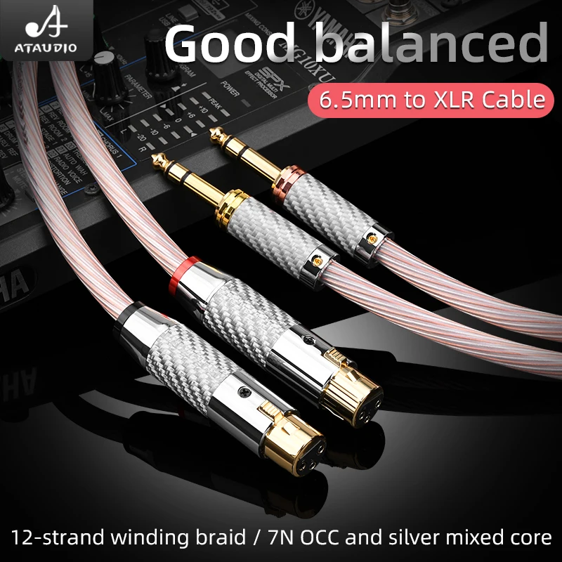 ATAUDIO HiFi 6.5 XLR  ̺, OCC ǹ ȥ ݵ ÷, 6.5mm TRS , 뷱 XLR , Ŀ 