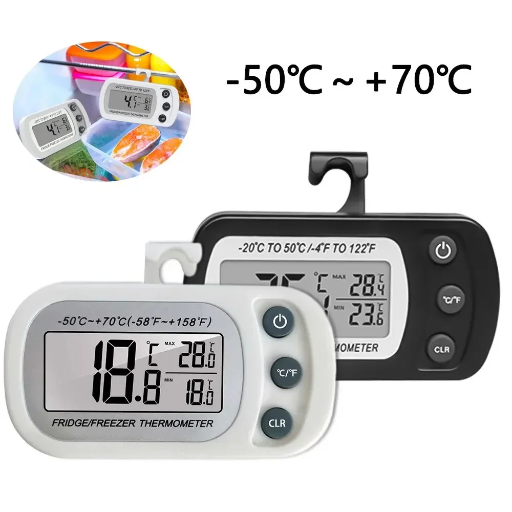 Refrigerator Thermometer Fridge Thermometer With Hook Anti-Humidity Electric LCD Display Digital Temperature Monitor