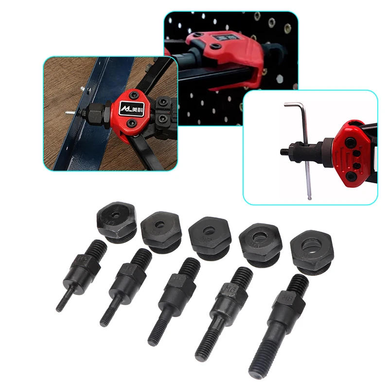 1pcs/100pcs Rivet Nut Hand Threaded Rivet Nuts Gun BT606 M3 M4 M5 M6 M8 Double Insert Manual Riveter Gun Riveting Rivnut Tool 4