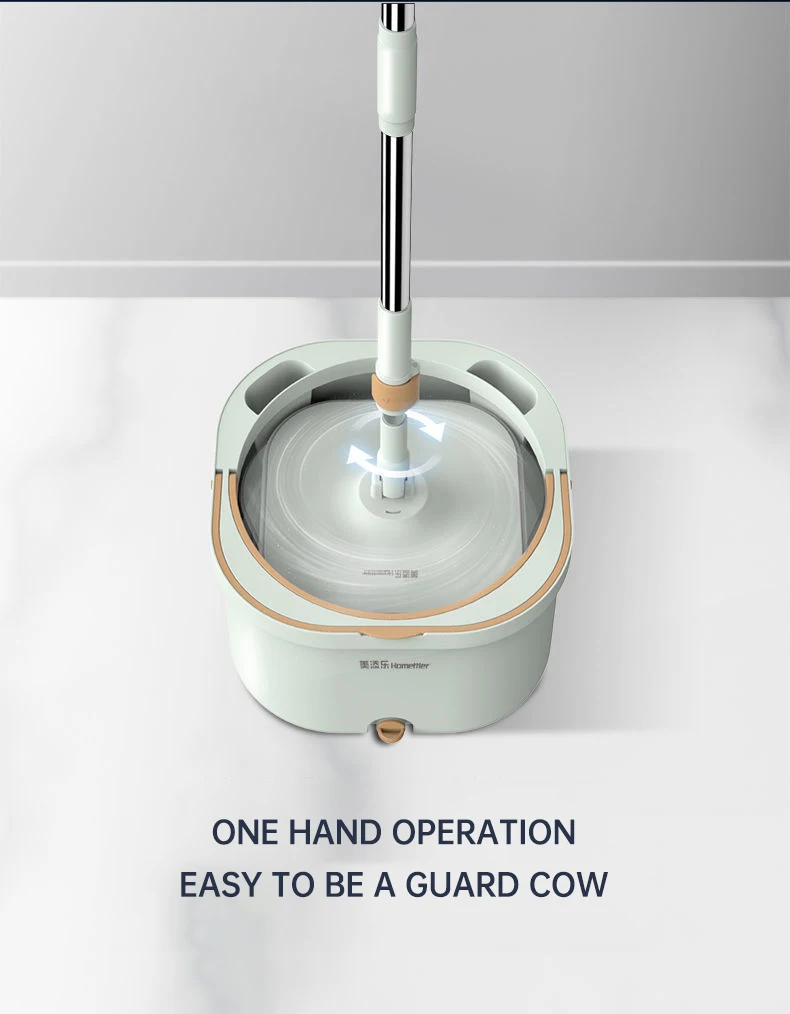 Mop Floor Clean Mop Household Hand-Free Rotary Mop Cleaning Hand Pressure Water-Absorbing Wet And Dry Dual-Use Flat Top Mop Set