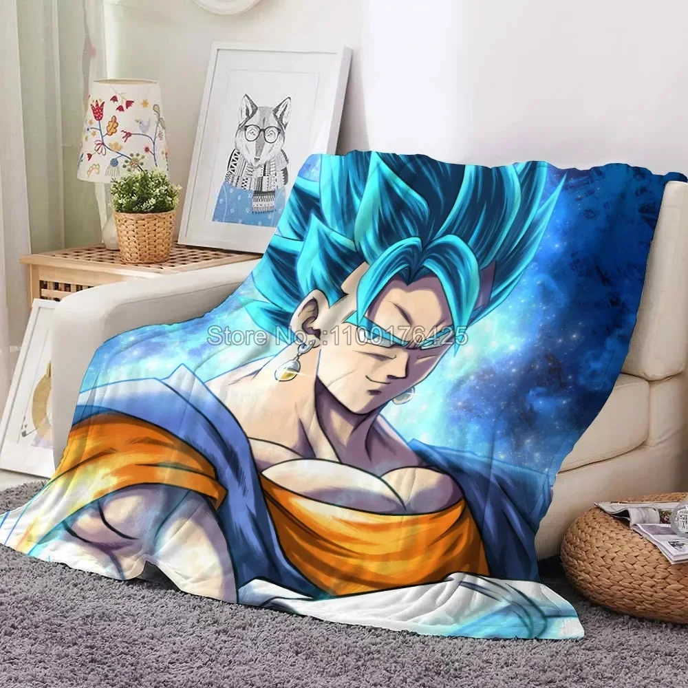 Dragon Ball Z Blanket Print Plush Goku Saiyan Fleece Bedspread