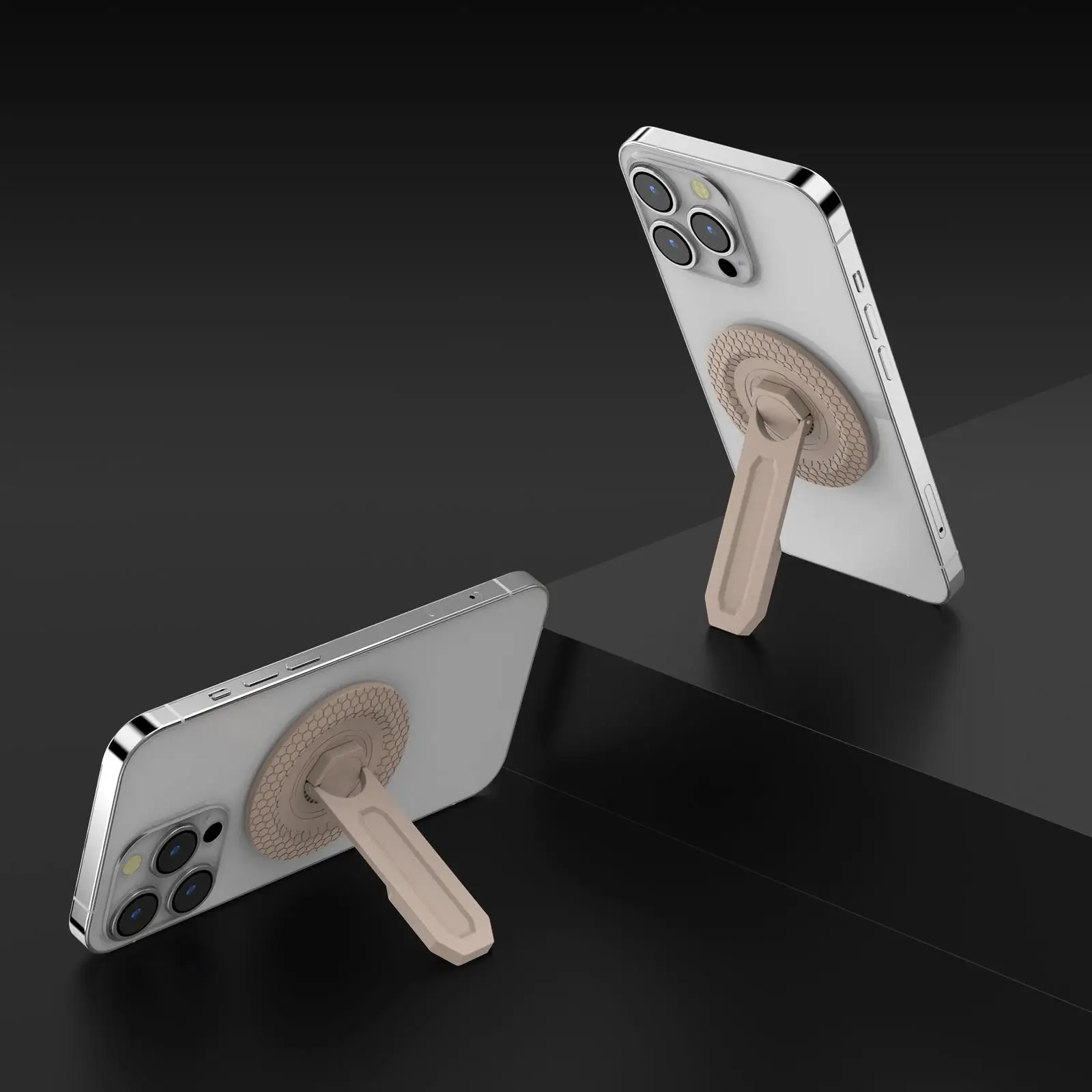 Magnetic 360° Rotation Gym Metal Phone Stand with Innovative Pressure-Relief Hinge Design