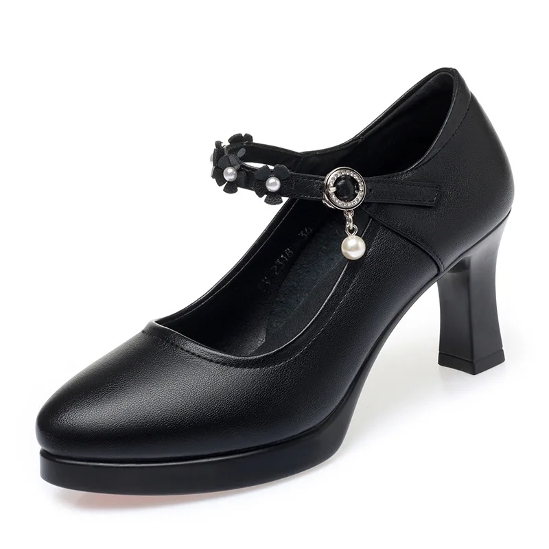 Elegant Women Platform Pumps High Heels 2023 Spring New Female Casual Shoes White Wedding Heels Black Work Shoes Lady