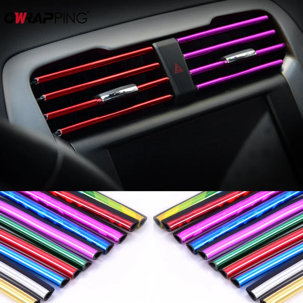 10 PCS Car Air Conditioner Outlet Decorative U Shape Moulding Trim Strips Auto Air Outlet Trim Strips Auto Styling Accessories