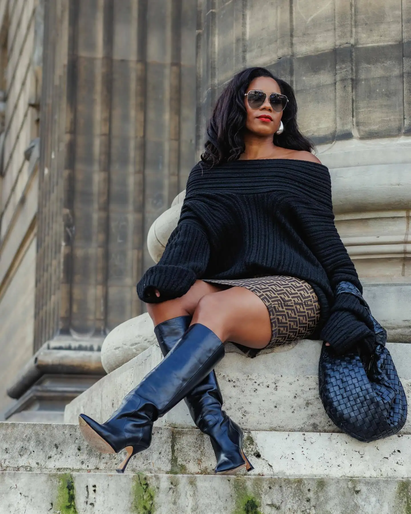 Knit Sweater Pullover For Women Loose Off-Shoulder Ribbed Long Sleeve Fashion Streetwear Knitwear Casual Autumn Sweater