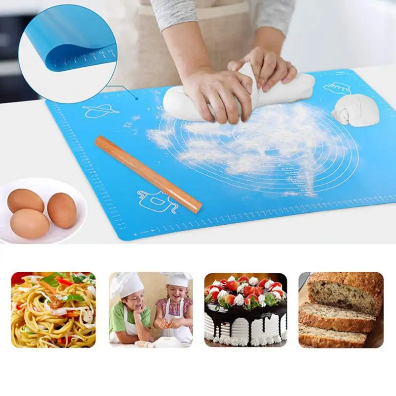 1Pcs Silicone Non-stick Rolling Mat Pastry Anti-slip Mats For Making Pastry Cakes Large Dough Kneading Pads Kitchen Baking Tools