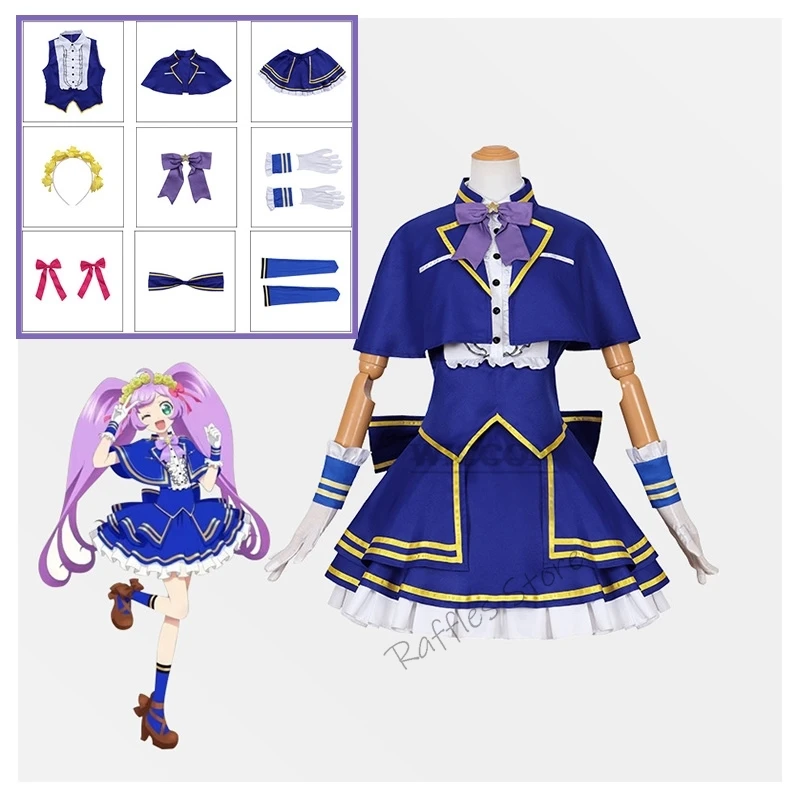 

Костюм для косплея аниме Pripara Manaka Laala, костюм для косплея SoLaMi Smile, Женский костюм для маскарада, голубого цвета