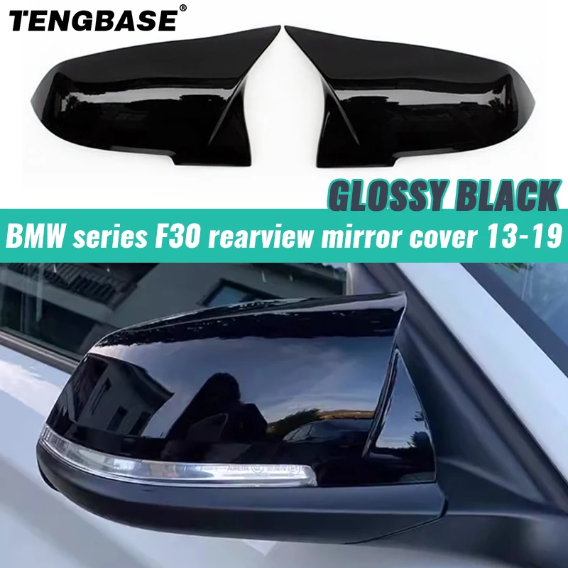 

High Quality Black Rear-View Caps One Pair Gloss Black Side Mirror Caps Replacement For BMW 3 Series F30 F31 F34 13-19