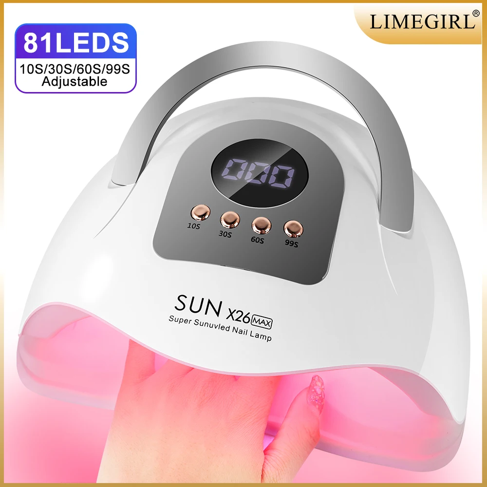 SUN X26MAX 81LED UV 램프 네일 건조용 빠른 경화 모든 젤 네일 폴리쉬 전문가용 강력 UV 라이트 드라이어 매니큐어 살롱