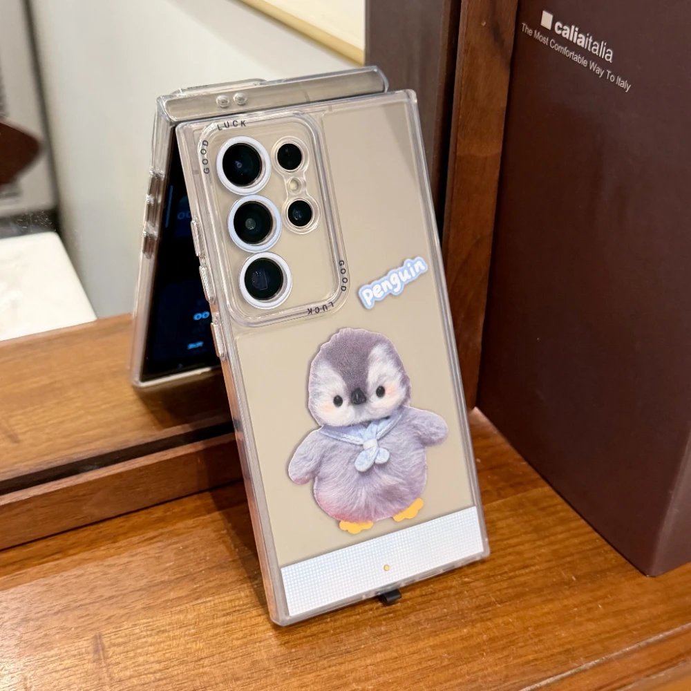 Luminous Flashing Penguin Puppy Phone Case with Glowing Light-Up Design