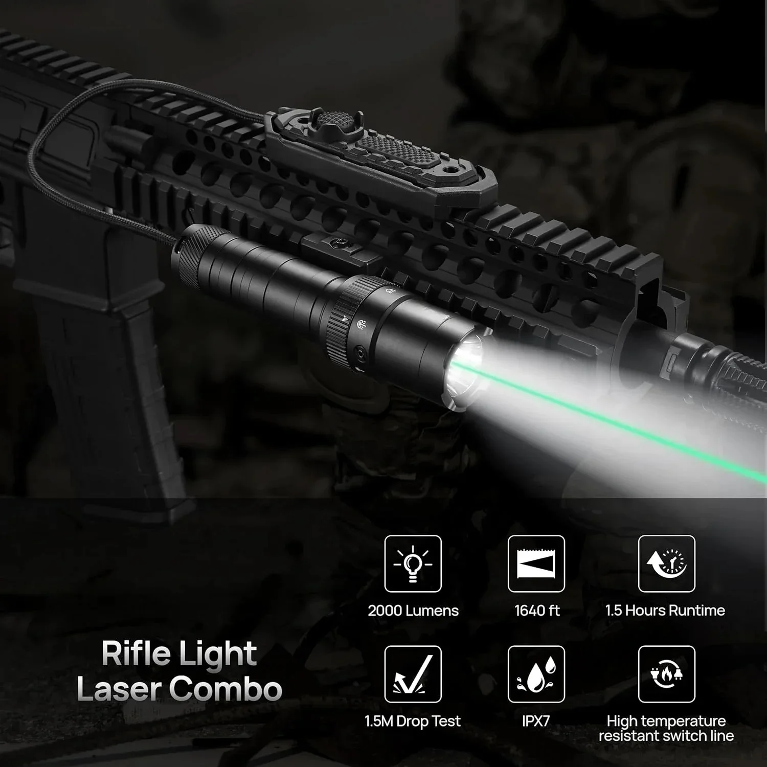 Waterproof Aluminum Tactical Flashlight for Hunting