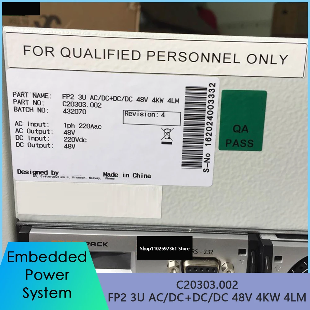 

High Quality C20303.002 FP2 3U AC/DC+DC/DC 48V 4KW 4LM For Eltek Embedded Power System Fast Ship