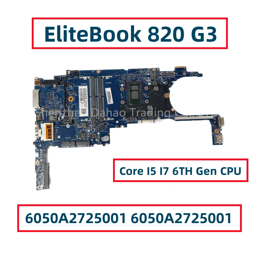 Muslimexayb Per Scheda Madre Per Laptop Hp Elitebook 820 G3 Con Cpu Core I5 I7 Completamente Testata
