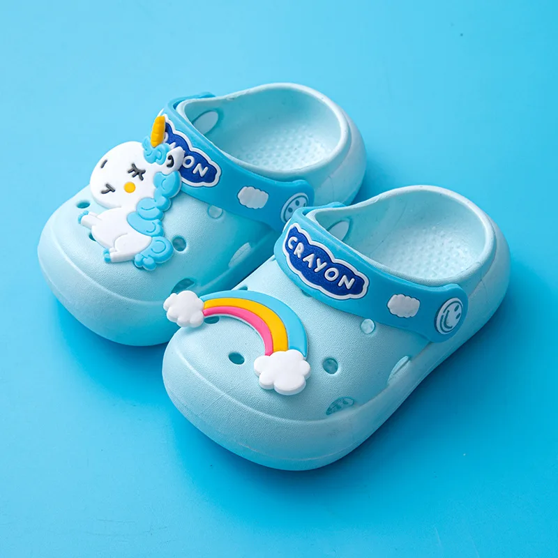 Toddlers Garden Clogs Slipper Kids Cartoon Unicorn Sandals Clogs Shoes Slides Anti-Slip Lightweight Children Summer Sandals Beach Slipper 