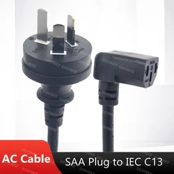 Australian 3 - Prong Plug IEC320 C13 to Right - Angle Power Extension Cable (1.8m)