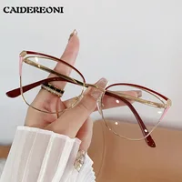 CAIDERONI-Lunettes œil de chat en métal pour femmes, verres papillon personnalisés, lunettes de lecture myopes, anti-lumière bleue, tendance de la mode, 25062 5