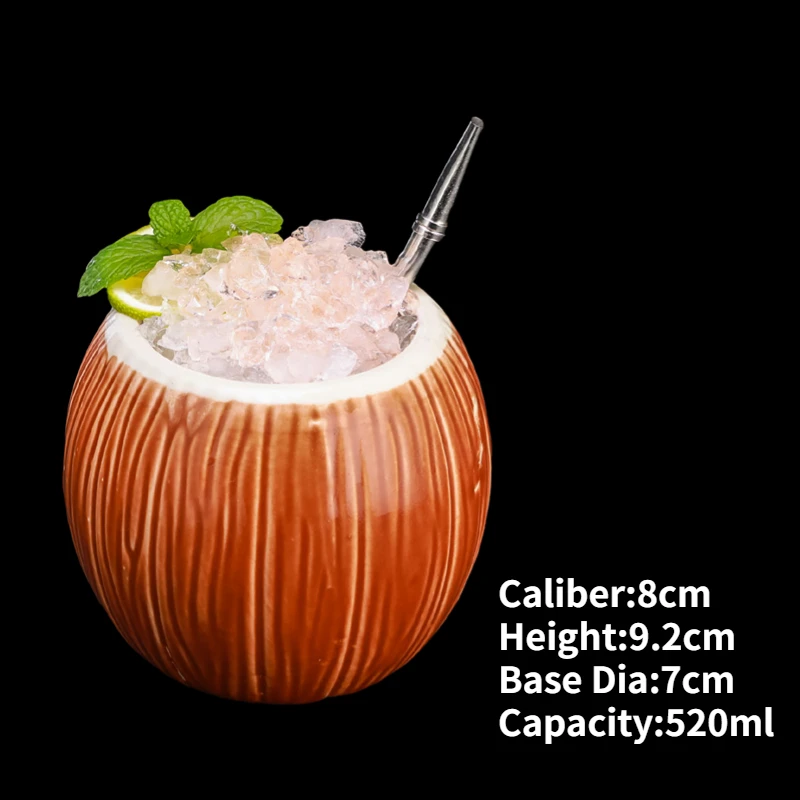 Hawaiian Ceramic Tiki Mug - Creative Cocktail Cup and Halloween Bar Gift