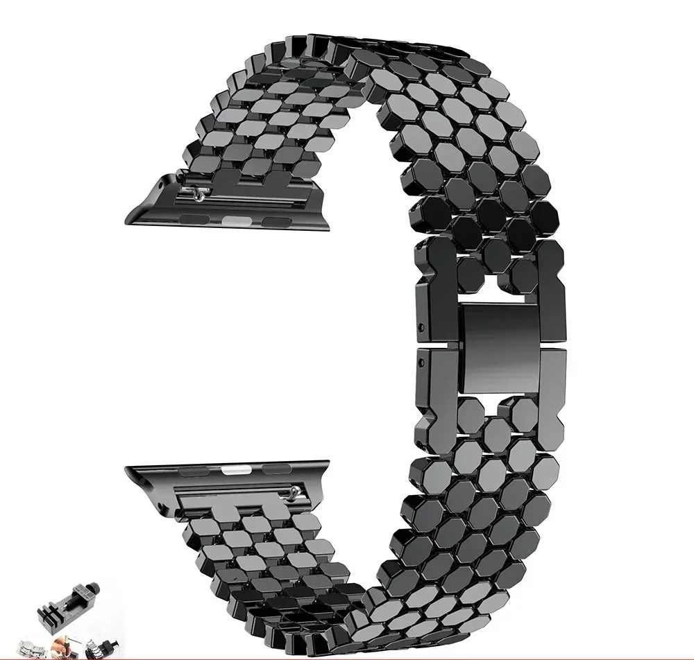 حزام نسائي من الفولاذ المقاوم للصدأ لساعة أبل التر...