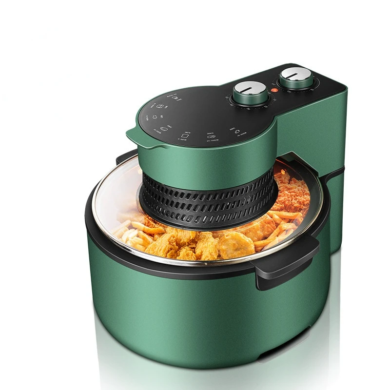 Household Multi-function Air Fryer Intelligent Barbecue Automatic Rotation Large Capacity Electric Fryer 8L Airayer