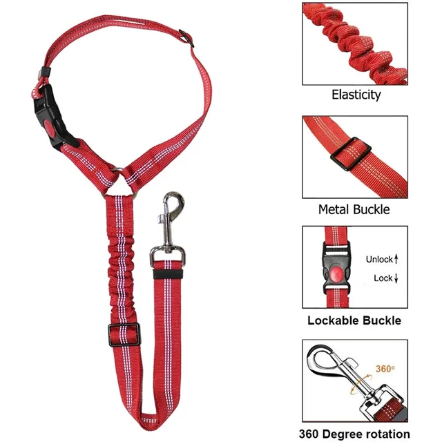 New Solid Two-in-one Pet Car Seat Belt Dog Harness Leash BackSeat Safety Belt Adjustable for Kitten Dogs Collar Pet Accessories 4