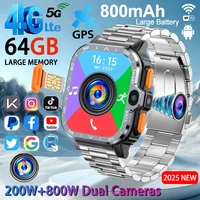2025NEW Quad-Core CPU 5G Network GPS SmartWatch Sport Men Women HD Camera SIM Card WIFI Wireless 64GB LargeMemory NFC SmartWatch 1