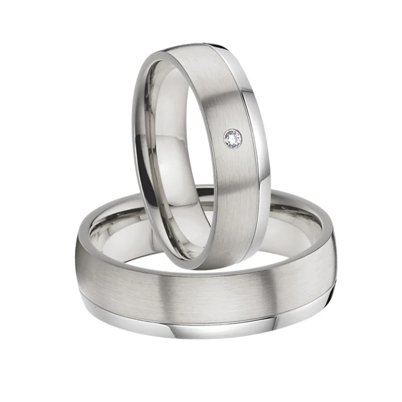 Anillos de boda para hombres y mujeres parejas amantes alianza de matrimonio plata platino anillo de acero inoxidable|Anillos| - AliExpress