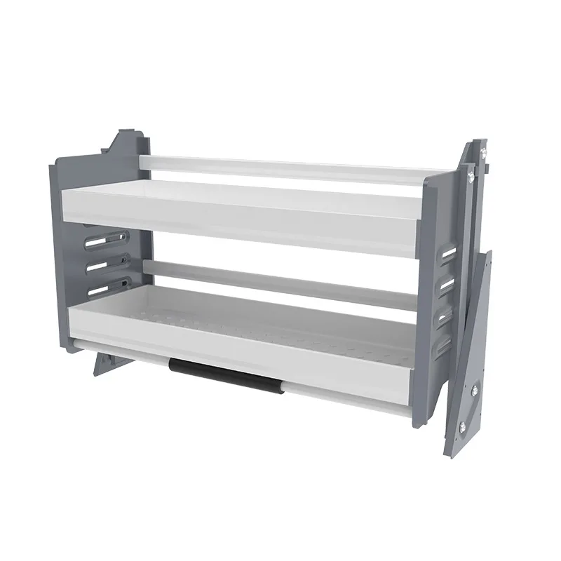 

Kitchen Cabinet Wall Cupboard Lifting Basket Drop-down Storage Rack Seasoning Basket Buffer Damping Double
