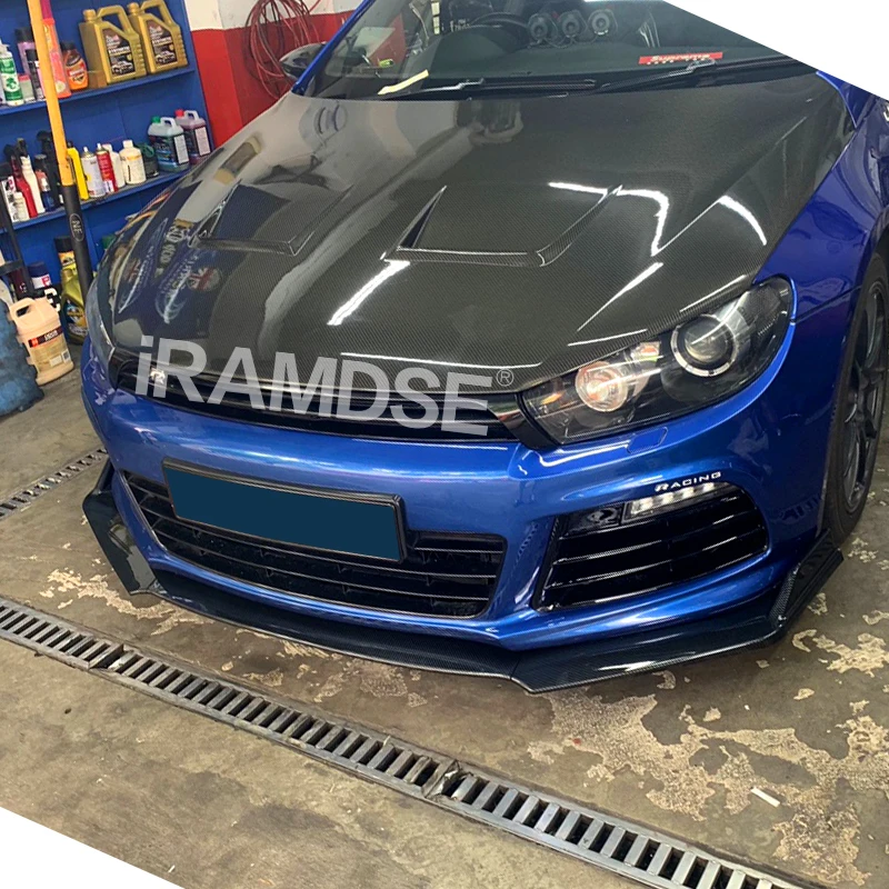 Car Bumper Guards Front Bumper Spoiler Protector Plate Lip Splitter Body Kit Carbon VW Scirocco R 2009-2014