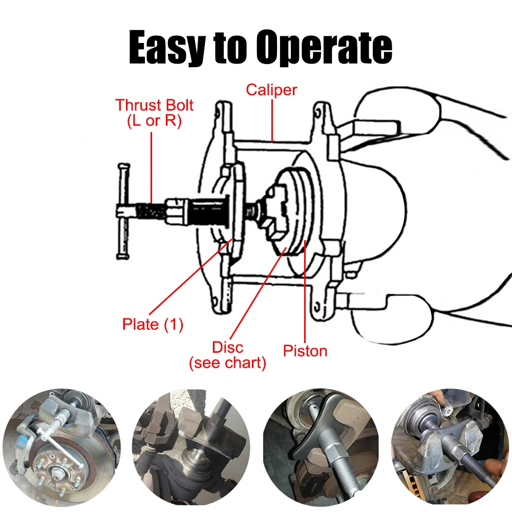 Conjunto de ferramentas compressor pistão para carro, durável e confiável, conveniente, freio a disco, rebobinamento de pinça, freio traseiro, 12PCs, 13PCs, 1 conjunto