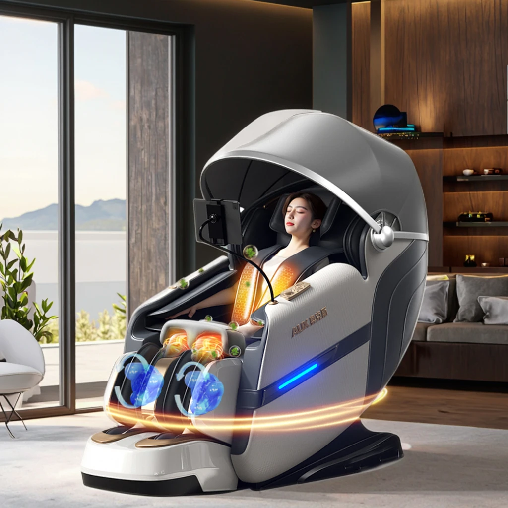 Sillademasajedelujo4Ddegravedadcero,masajedeSpacorporalsilencioso,totalmenteinteligente,eléctrico,paraelhogar,SL,sofádelujodedoblepista-AliExpress66