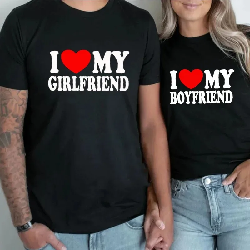 

I Love My Girlfriend T Shirt I Love My Boyfriend Tshirt Clothes So Please Stay Away From Me Women T-shirts Funny Unisex Tee Tops