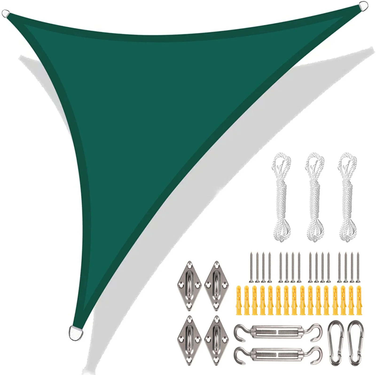 Waterproof Grey & Black Triangle Sun Shade Sail Canopy – 98% UV Block Outdoor Shelter