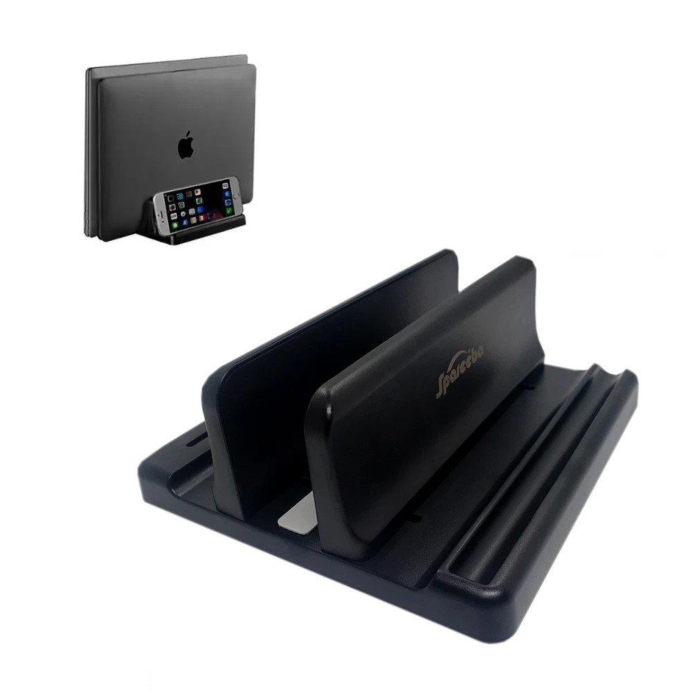 Space-Saving Vertical Laptop Stand with Adjustable Width