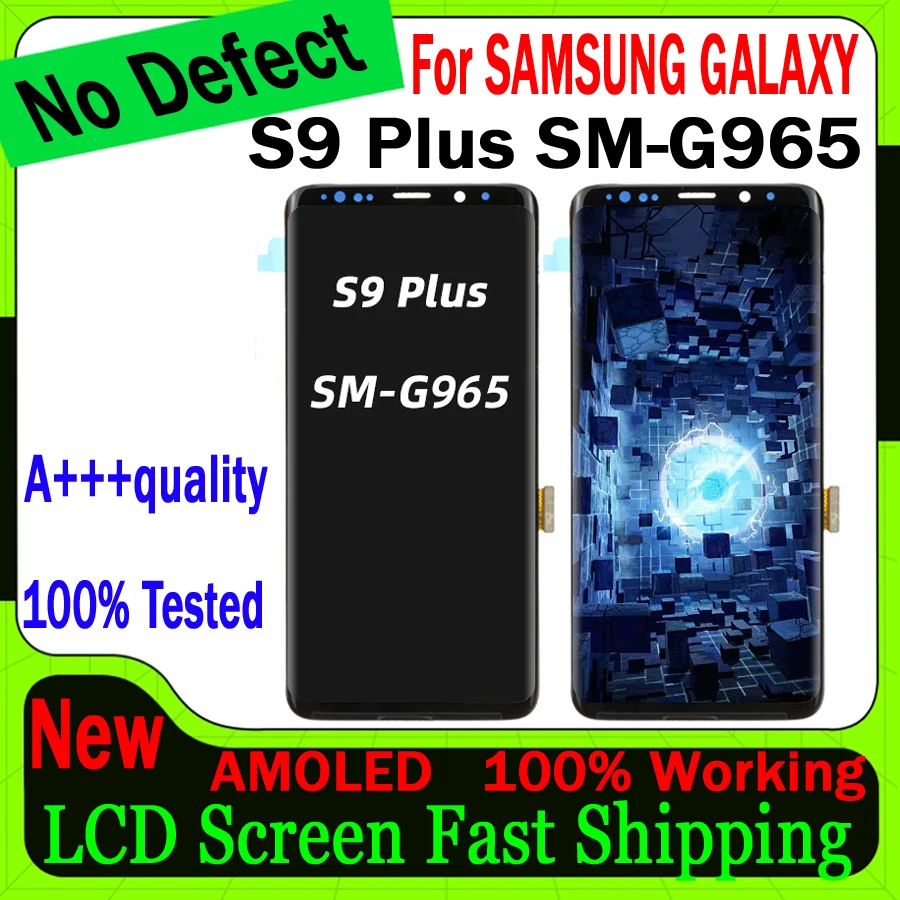 

Full New Super AMOLED LCD Display For SAMSUNG Galaxy S9 G960 & S9 Plus G965 Display Touch Screen Digitizer Replacement 100% Test