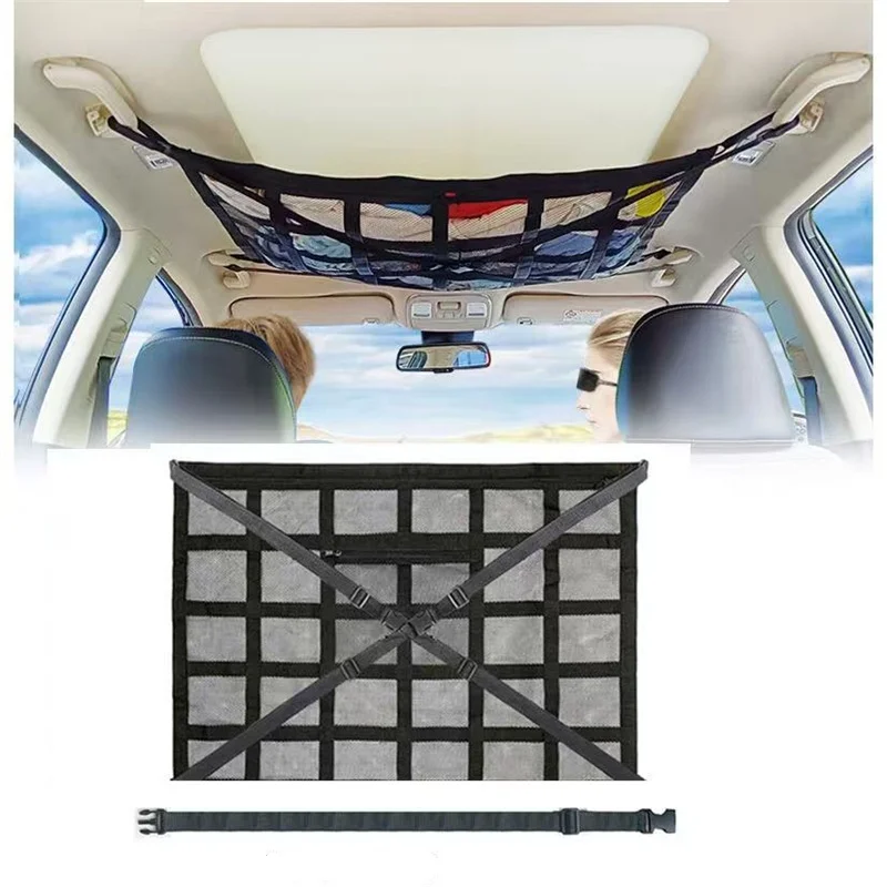 차량 루프탑 천장 카고 네트 포켓 메쉬 정리 가방, SUV, 밴, 캠핑, 택시용 범용 수납 정리 안티 처짐 러기지 가방