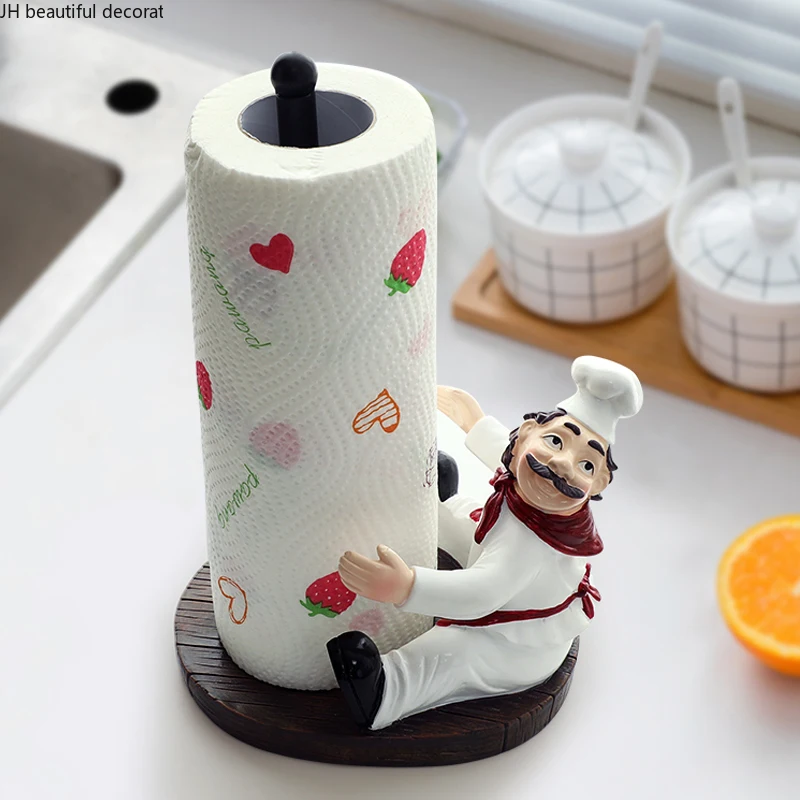 

Nordic Luxury Kitchen Paper Towel Rack Free Punching Restaurant Desktop Roll Paper Cling Film Shelf Vertical Paper Storage