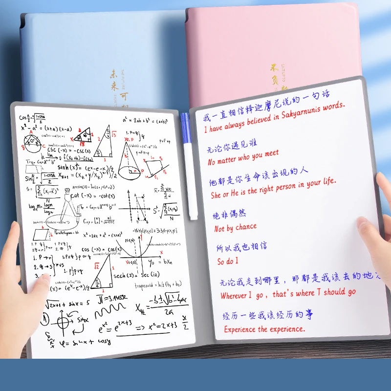 A4/A5 Whiteboard Notebook Set With Markers Small Whiteboard Eraser Cloth Portable Leather Reusable