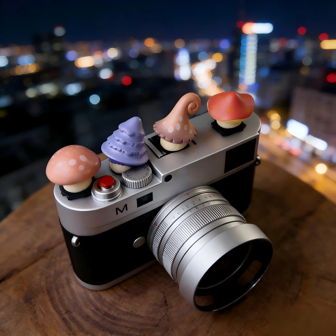 귀여운 버섯 시리즈 라이카 Q2 후지 X100V X-T5 ZV-1 캐논 EOS R5 니콘 Z5 카메라 액세서리용 핫슈 커버