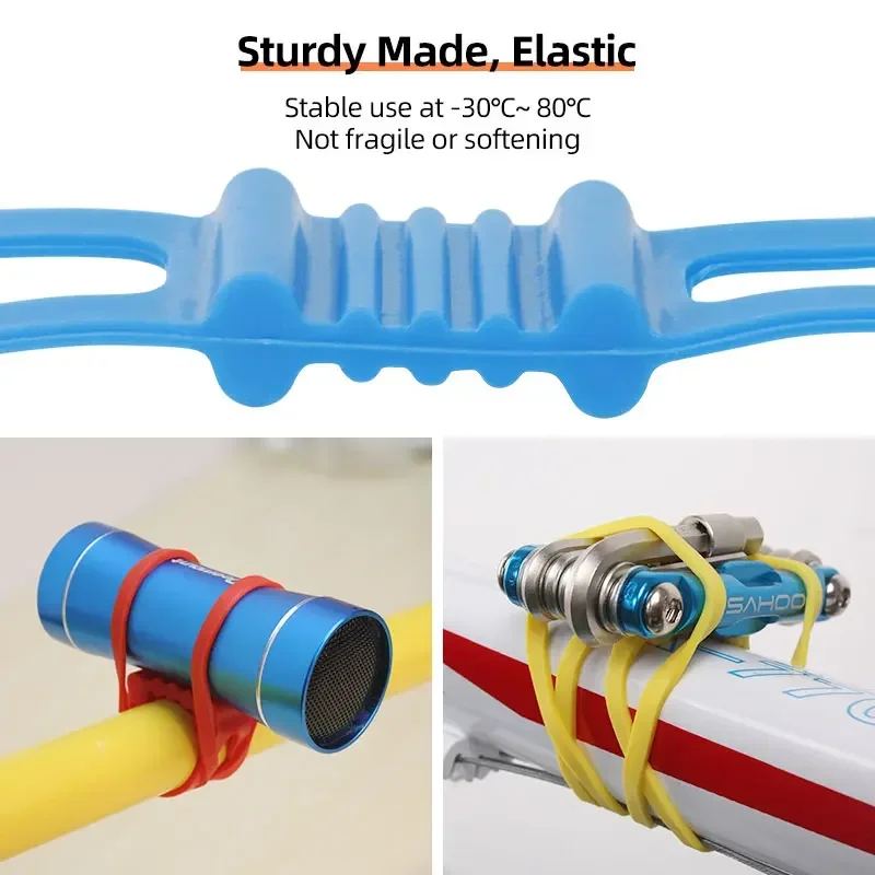 Bicycle Handlebar Strap Silicone Strap Bike Front Light Holder Fixing Tie Torch Flashlight Bandages Speaker Mount