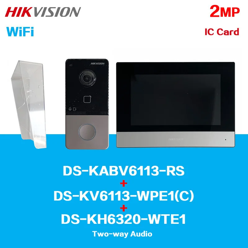 Hikvision Wifi Multi-Lingue Villa Video Intercom Kit Ds-Kv6113-Wpe1(C) E Ds-Kh6320-Wte1 E Ds-Kh6350-Wte1 Audio Bidirezionale