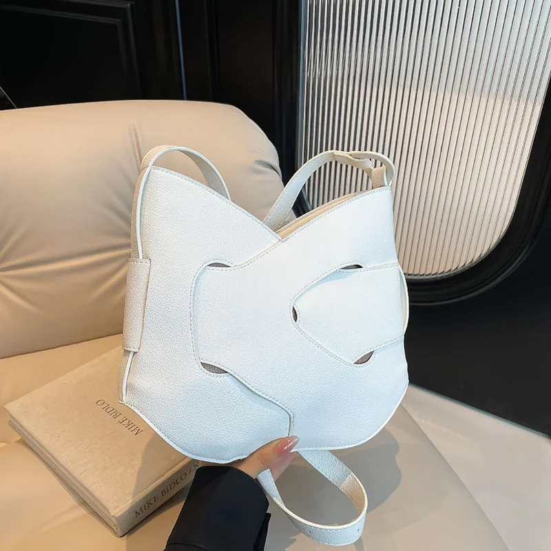 Large Capacity Tote Bag Lady Oblique Shoulder Bag Woven Bag Fashion Casual Single Shoulder Bag Adjustable Shoulder Strap